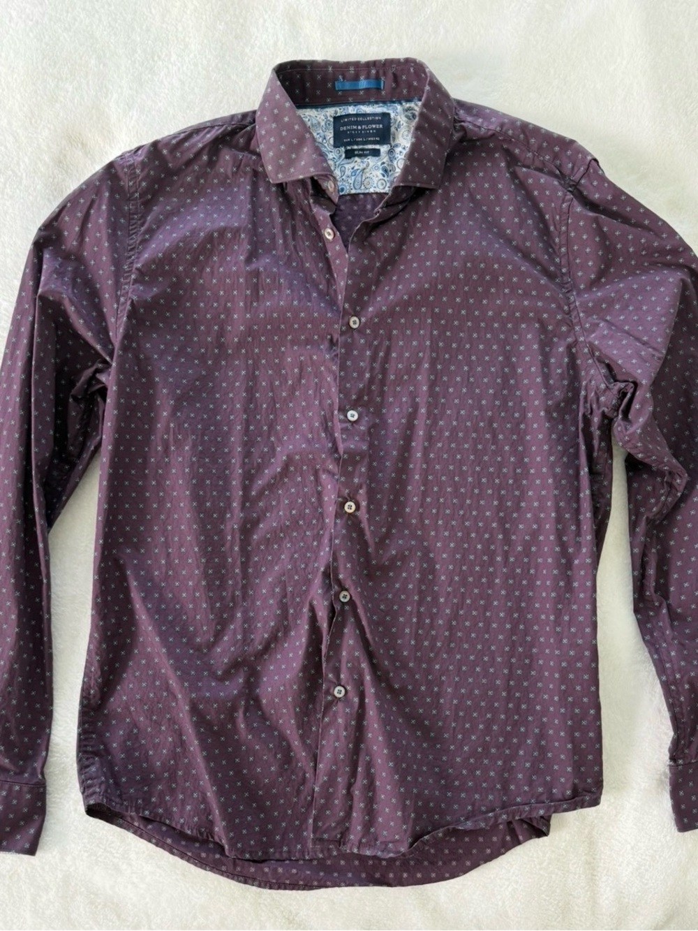 Denim & Flower Men's Button-Down Shirt - Plum